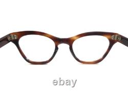 Vintage Cat Eye Eyeglasses Frames Polished Tortoise Silver Full Rim 44-20-130