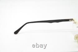 Vintage Designer Glasses Without White Silver Black Half-Rim Glasses Frame