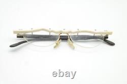 Vintage Designer Glasses Without White Silver Black Half-Rim Glasses Frame