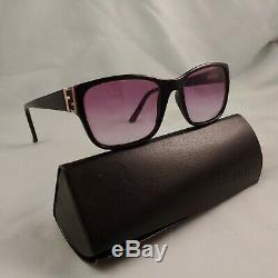 Vintage FENDI Sunglasses F973 Full Rim Plastic Wayfarer Frames Black Silver Case