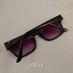 Vintage FENDI Sunglasses F973 Full Rim Plastic Wayfarer Frames Black Silver Case