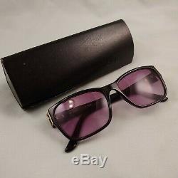 Vintage FENDI Sunglasses F973 Full Rim Plastic Wayfarer Frames Black Silver Case