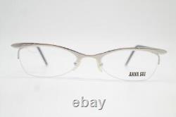 Vintage Glasses Anna Sui AS00901 Silver Black Half-Rim Glasses Frame