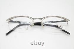 Vintage Glasses Anna Sui AS00901 Silver Black Half-Rim Glasses Frame