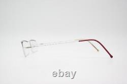Vintage Glasses Flair 451 Silver Wine Red Half Rim Eyeglass Frame