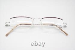 Vintage Glasses Flair 451 Silver Wine Red Half Rim Eyeglass Frame