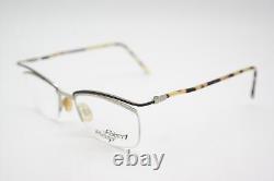 Vintage Glasses Robert Rüdger 1550 148-22 Silver Black Brown Half Rim