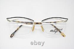 Vintage Glasses Robert Rüdger 1550 148-22 Silver Black Brown Half Rim