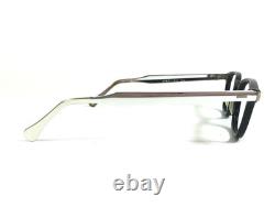 Vintage KONO Eyeglasses Frames Black Polished Silver Full Rim 48-22-140