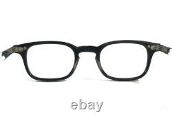 Vintage KONO Eyeglasses Frames Black Polished Silver Full Rim 48-22-140