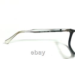 Vintage KONO Eyeglasses Frames Black Polished Silver Full Rim 48-22-140