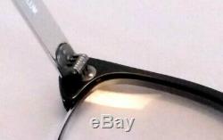 Vintage Men's Horn Rimmed Eyeglasses G-Men Glasses Black & Silver CUTLASS