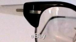 Vintage Men's Horn Rimmed Eyeglasses G-Men Glasses Black & Silver CUTLASS