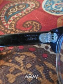 Vintage Mens Universal Uoc 1/20 12k Gf Black/silver Horn Rim Browline Eyeglasses