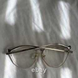 Vintage Salvatore Ferragamo SF2175 733 Women's Silver Cat Eye Full Rim 56-16-140