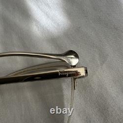 Vintage Salvatore Ferragamo SF2175 733 Women's Silver Cat Eye Full Rim 56-16-140