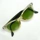 Vintage Silver Clear Cat Eye Floral Eyeglasses Frames Retro