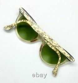Vintage Silver Clear Cat Eye Floral Eyeglasses Frames Retro