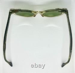 Vintage Silver Clear Cat Eye Floral Eyeglasses Frames Retro