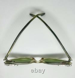 Vintage Silver Clear Cat Eye Floral Eyeglasses Frames Retro