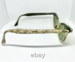 Vintage Silver Clear Cat Eye Floral Eyeglasses Frames Retro