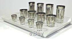 Vintage Silver Rim Cocktail Glasses Set Of 12