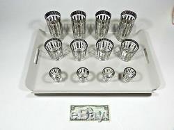 Vintage Silver Rim Cocktail Glasses Set Of 12