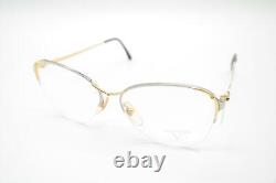 Vintage Valentino 336 Gold Silver half Rim Glasses Frames Eyeglasses NOS