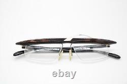 Vintage Valentino Tattoo Braun Silver Black half Rim Glasses Frames NOS