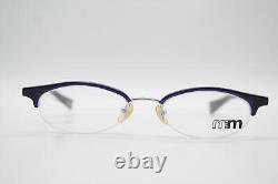 Vintage mikli par mikli 6201 Blue Silver half Rim Glasses Frames NOS