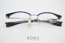 Vintage mikli par mikli 6201 Blue Silver half Rim Glasses Frames NOS