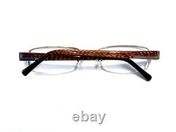 Vtg Prada Half Rim Silver Metal Brown Rectangle Glasses Italy VPR64H 51 18 135