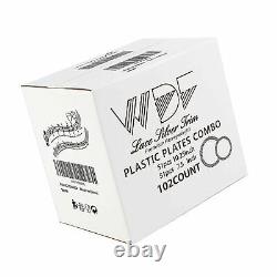 WDF 102PCS Silver Plastic Plates-Disposable Plastic Plates with Silver Rim- L