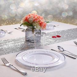 WDF 120PCS Silver Plastic Plates-Disposable Plastic Plates with Silver Rim