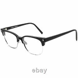 Warby Parker Eyeglasses Lewis 4103 Matte Black&Silver Horn Rim Frame 5117 145