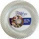 White Plastic Plates With Silver Swirl Rim 10.25 Inch Total 120 Plates