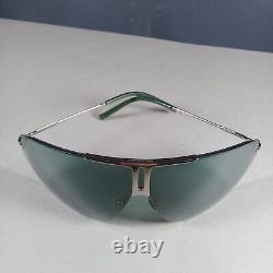 Yves Saint Laurent YSL 2198/S Rare Silver/Green Half Rim Wrap Sunglasses