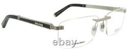 Zilli Zi 60026 C08 Rimless Silver Black Titanium Leather Eyeglasses 60-18 France