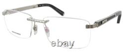 Zilli Zi 60026 C08 Rimless Silver Black Titanium Leather Eyeglasses 60-18 France Zilli Zi 60026 C08 Rimless Silver Black Titanium Leather Eyeglasses 60-18 France