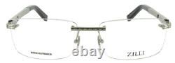 Zilli Zi 60026 C08 Rimless Silver Black Titanium Leather Eyeglasses 60-18 France