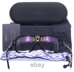 Zilli Zi60019 C02 Aviator Shiny Black Silver Authentic Eyeglasses 59-10 France