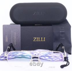 Zilli Zi60068 C02 Aviator Silver Black Titanium Authentc Eyeglasses 58-16 France
