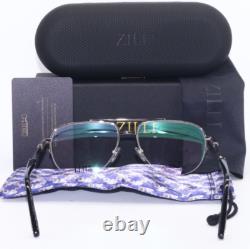 Zilli Zi60068 C02 Aviator Silver Black Titanium Authentc Eyeglasses 58-16 France