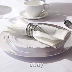 100 Assiettes en Plastique à Bordures Assiettes Jetables - Idéales pour les Assiettes de Dîner de 10,25 pouces en Argent