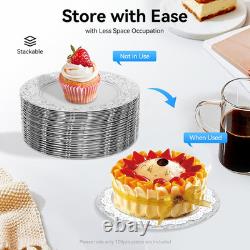 100 Pcs Assiettes Chargeurs Antiques en Plastique Ronde avec Bord Embossé Servies en Gros 100 Pcs Assiettes Chargeurs Antiques en Plastique Ronde avec Bord Embossé Servies en Gros