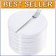 100 Pcs Assiettes à Dessert Jetables Avec Bord Argenté Et Fourchettes Parfaites Pour Un Service Élégant