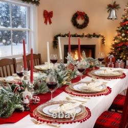 100PCS Assiettes Jetables Blanches avec Bord Doré pour Fête de Noël/Mariage