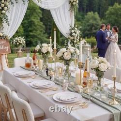 100PCS Assiettes Jetables Blanches avec Bord pour 100 PCS Dorés