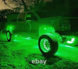 17,5 Double rangée de lumières de jante de roue LED vert pur pour camion Strobe LED Underglow