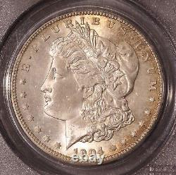 1904-O Morgan $ PCGS 64, Tonalité multicolore au revers, Avers éclatant avec ton de bord doré